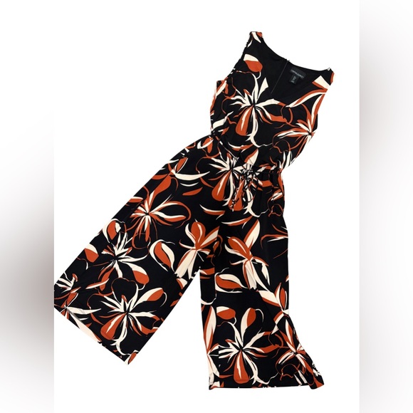 Cynthia Rowley Black and Orange Floral Jumpsuit - Picture 2 of 12